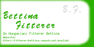 bettina fitterer business card